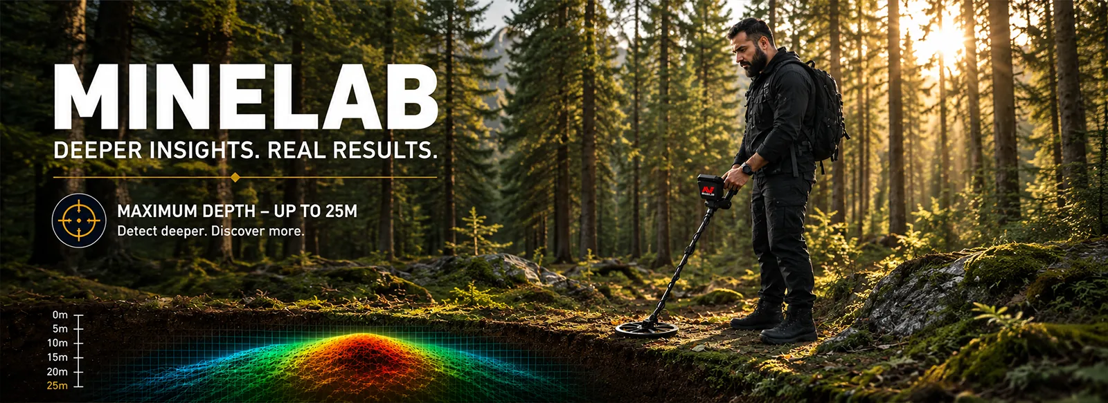 Minelab metal detectors - maximum detection depth up to 25m